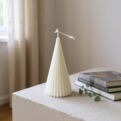 Ribbed Cone Candle - Soy Wax