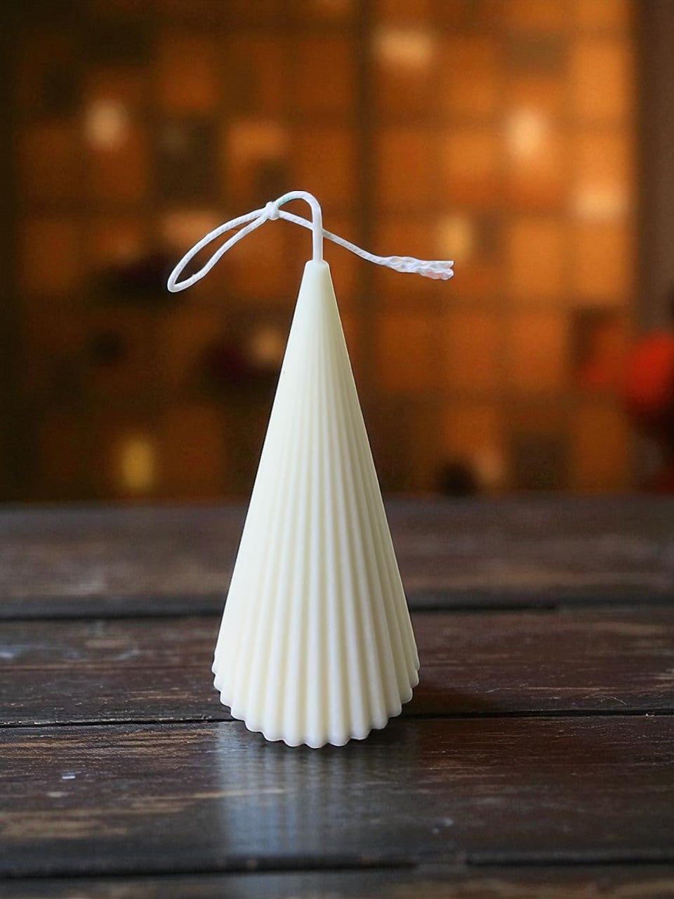 Ribbed Cone Candle - Soy Wax