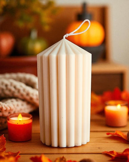 Crinkle Pillar Candle
