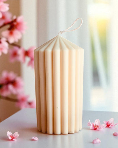 Crinkle Pillar Candle