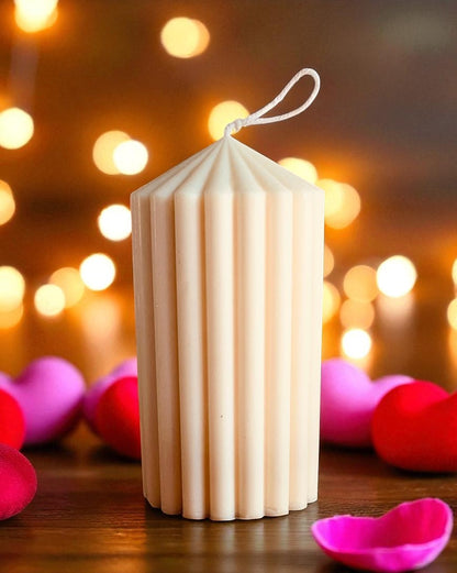 Crinkle Pillar Candle