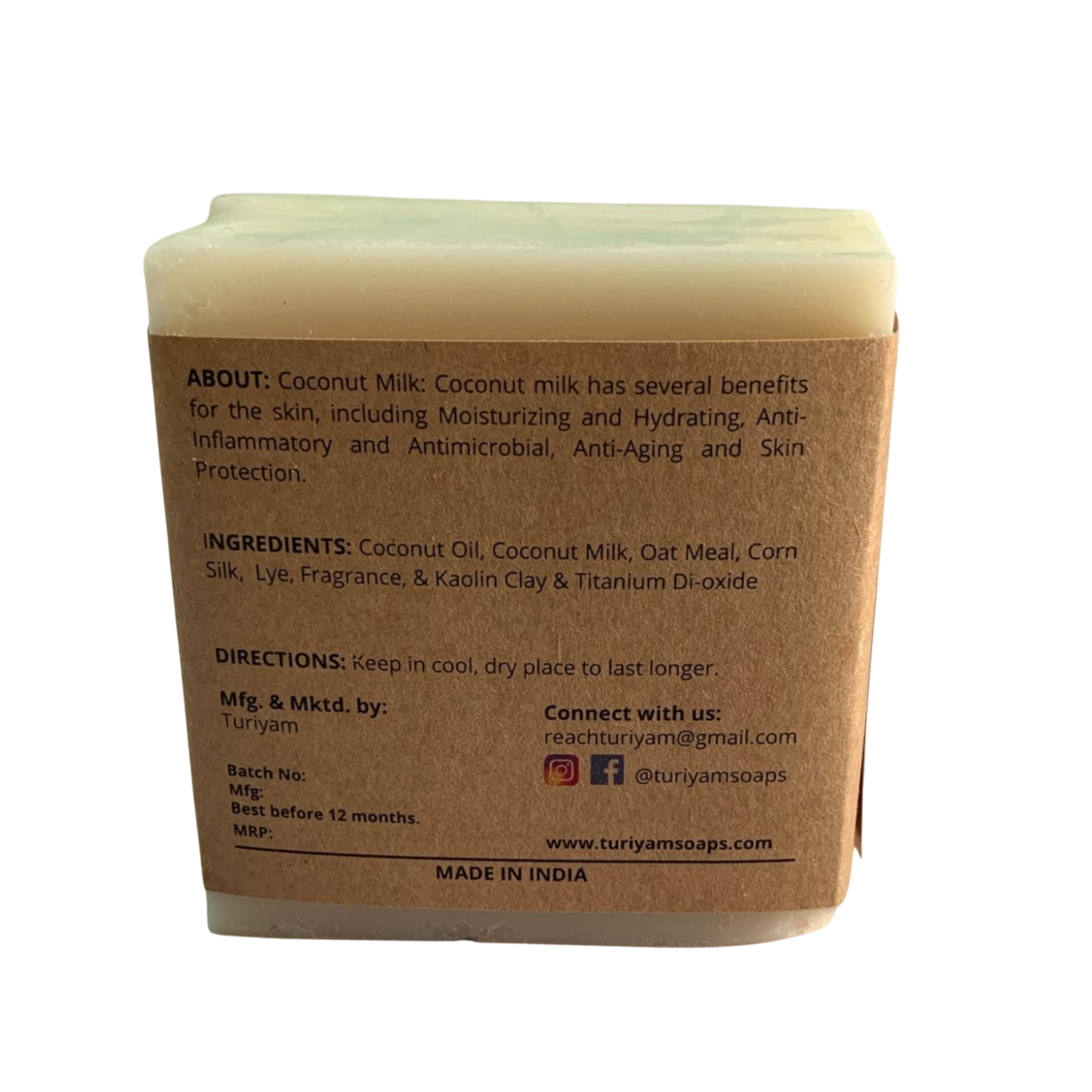 Coconut Milk Cold Processed Soap