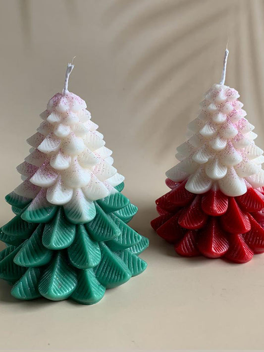 Christmas Tree Soy Wax Candle (Red and White)