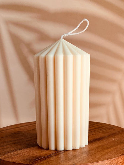 Crinkle Pillar Candle
