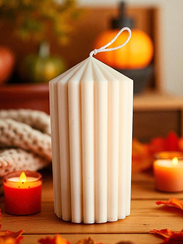 Ribbed Cone Candle - Soy Wax